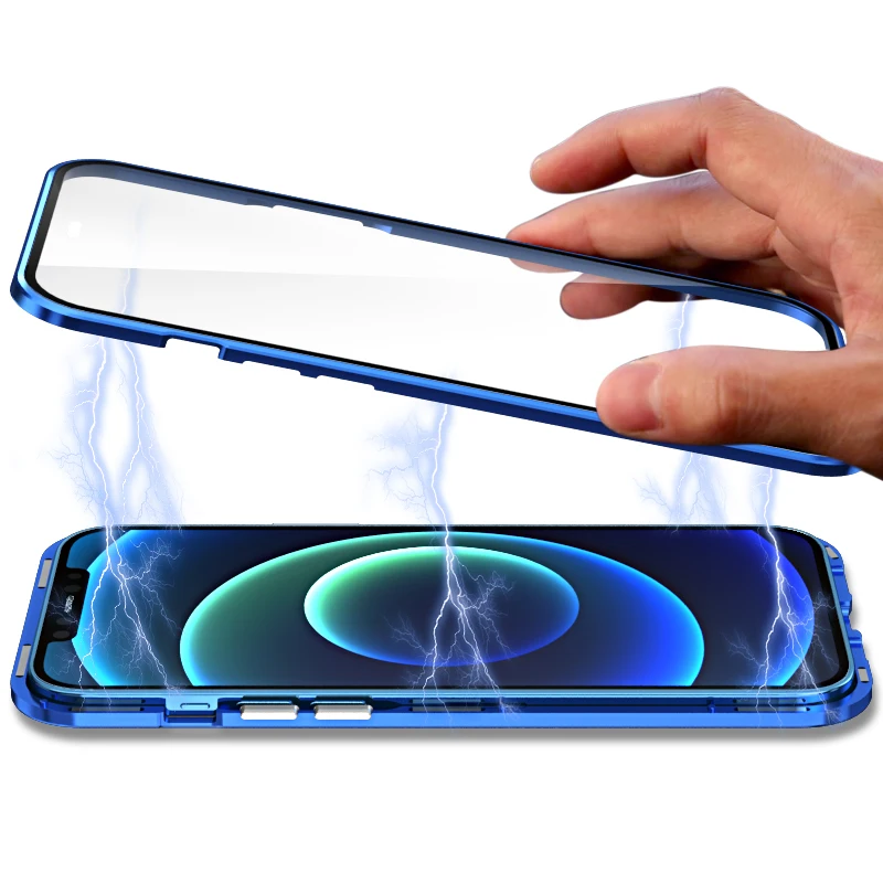 Kovové Magnetické puzdro pre iphone 12 Pro prípade Nárazníka Glass Fotoaparát ochranu pre iphone 11 pro max Mini puzdro coque fundas