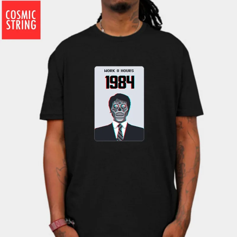 KOZMICKÉ STRING bavlna, krátky rukáv, 1984 tlač mužov tričko bežné pohode mužov tričko streetwear mens t-shirt pohode tee košele