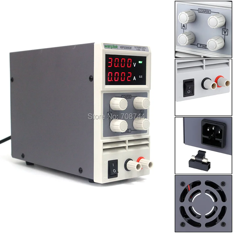 KPS305DF 0-30V/0-5A 110V-230V 0.1 V/0.001 EÚ LED Digitálne Nastaviteľné Prepnúť DC Napájanie mA Displej