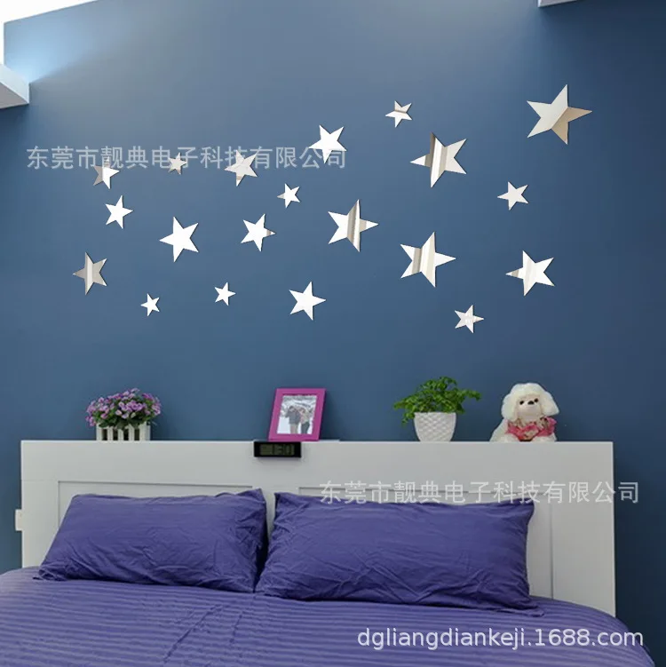 Kreatívne akryl samolepky na stenu / jednoduché Hviezdy Samolepky na Stenu / home pozadí dekorácie
