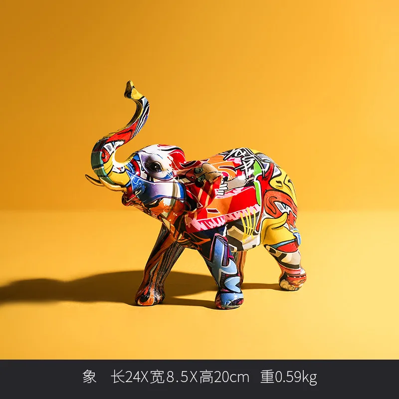 Kreatívne Maľované Farebné Slon Živice Plavidlá Ornament Domov Obývacia Izba Víno Kabinet Verandu Víno Kabinet Dekorácie