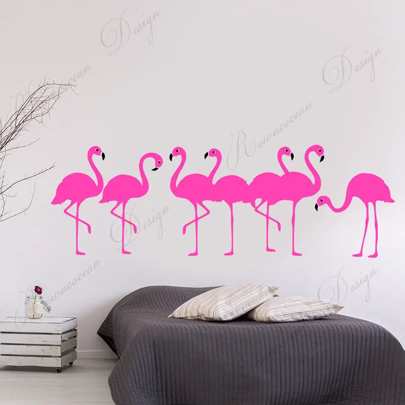 Krásne Flamingo Stádo Samolepky Na Stenu Vinyl Moderného Domova Obývacia Izba, Spálňa Zvierat Obtlačky Odstrániteľné Tapety Maľby 4309