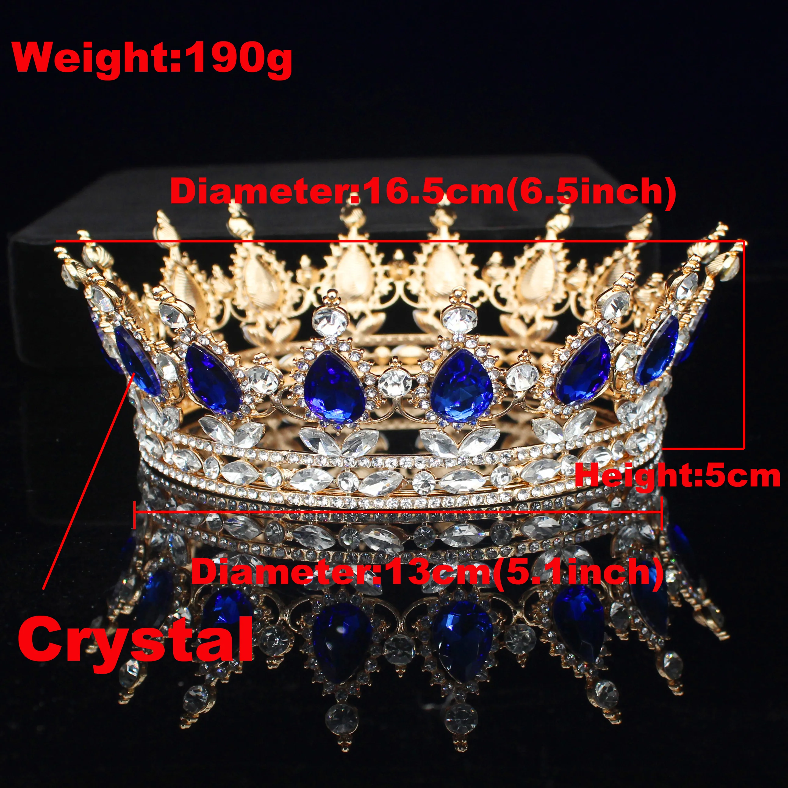 Kráľovná Kráľ Tiaras a Koruny, Svadobné Žien Ruža Zlatá Farba Crystal Headpiece Diadem Nevesta Svadobné Vlasy, Šperky, Doplnky