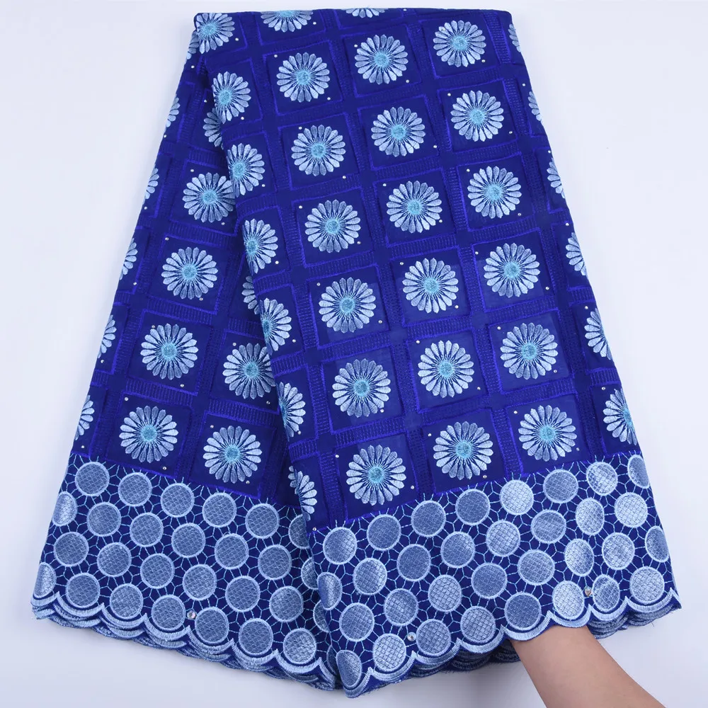 Kráľovská Modrá Swiss Voile Čipky Vo Švajčiarsku Vysokej Kvality Afriky Čipky Textílie Embroiderey Nigérijský Čipky Textílie Na Odev A1682