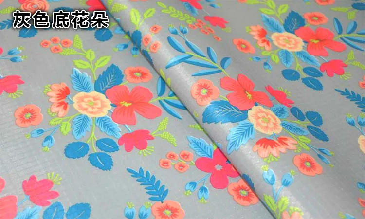 Kvetinový Cartoon 210D PVC Nepremokavé tkaniny Tkaniny Čalúnenie Oxford Polyester Textílie Nepremokavé Tabuľka Stan Taška, Záclony, Nábytok handričkou