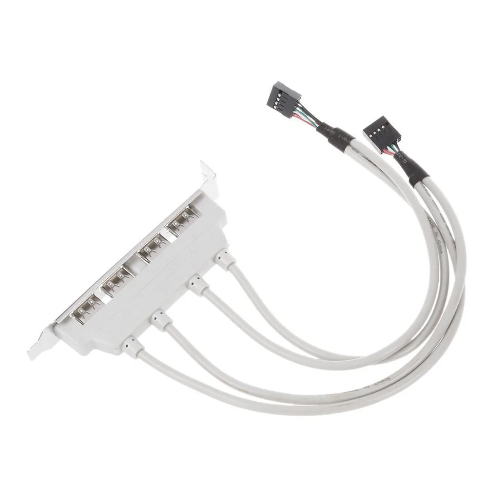 Kábel USB 2.0 4 Port Zadný Panel PCI Držiak na Dual 9-Pin Doske Hlavičky Kábel Nabíjačky Údaje Nabíjanie Nabíjačky Konektory