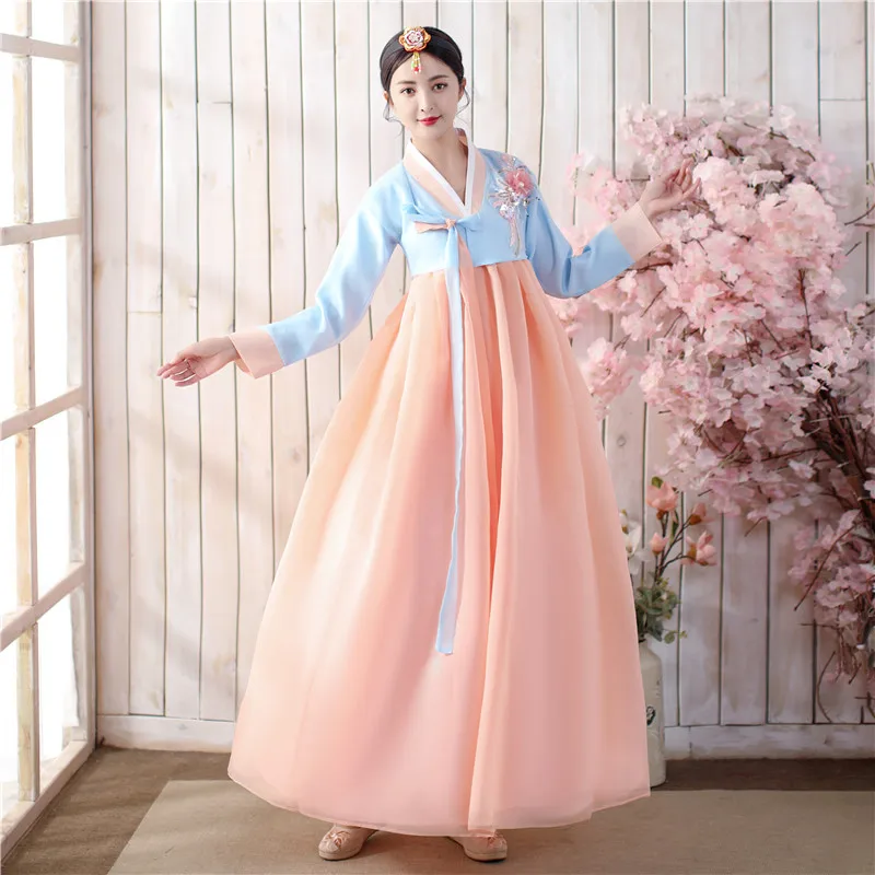 Kórejský Hanbok Šaty Dávnych Tradičné Fáze Tanečných Kostýmov, Ženy Ázijské Šaty Lady Palác Kórea Svadobné Oriantal Tanec Handričkou