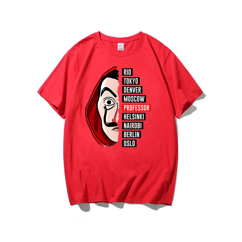 La Casa De Abstraktných T Shirt Mužov Funny Money Heist Graphic Tee Letné Top Domu Papiera Kawaii T-tričko Unisex Nadrozmerné Tričko Muž