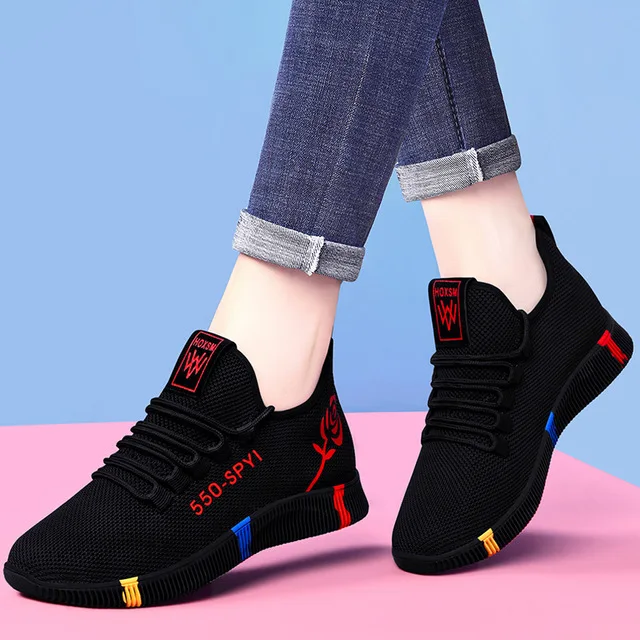 Lacné !! 2021 nové moduly čipky Cestovanie topánky ženy bežecká obuv Priedušná tenisky zapatillas de mujer pohodlie bežecké topánky