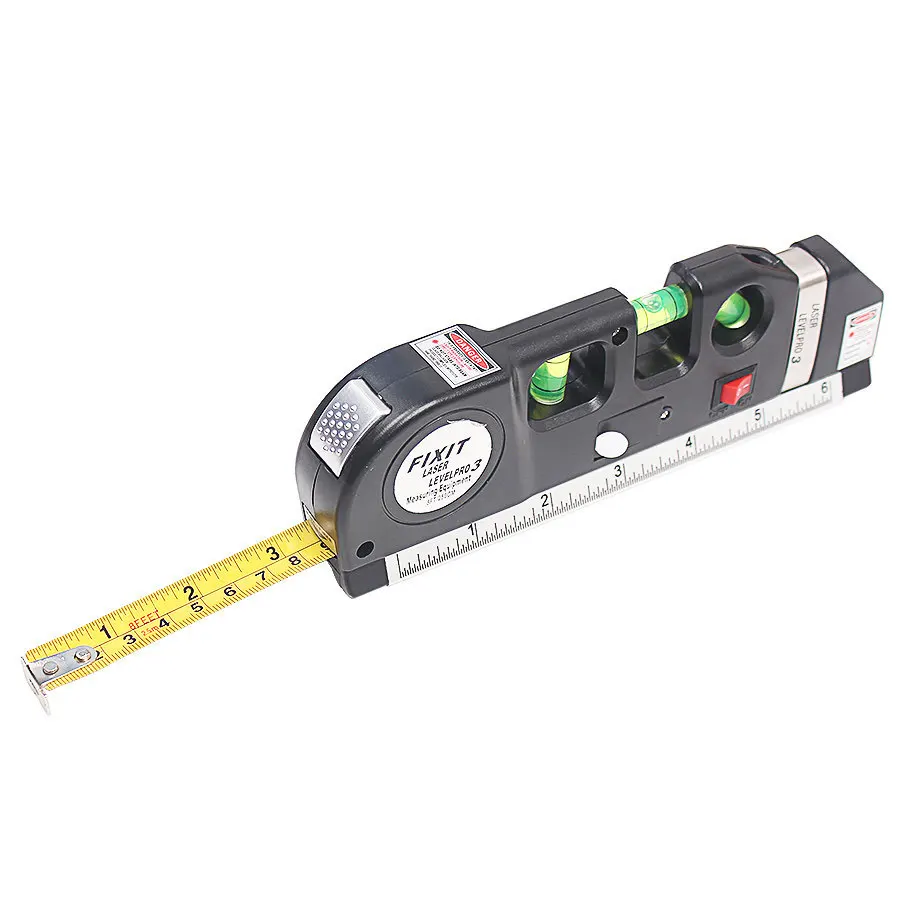 Laser Úrovni Horizontu Vertikálne Opatrenie 8 FT Aligner Štandard a Metrické Vládcov Viacúčelový Opatrenie Level Laser Black