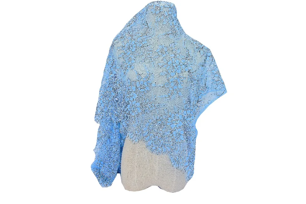 LASUI Top 1,5 m*3 m=1piece modrých rias čipky mäkké textílie pre ženy šaty textílie DIY accessoriesQ013#