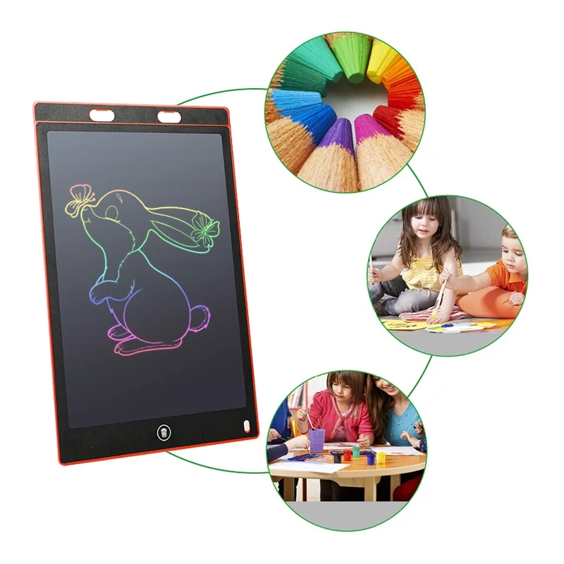 LCD Písanie Tablet, 12 Palcový Kreslenie Pad, Farebné Obrazovky Doodle a Pisárik Dosky pre Dospelých, Deti učia, Najlepšie Darčeky