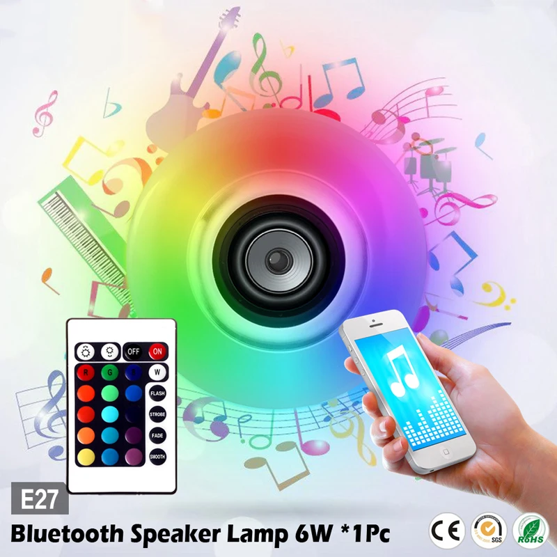 LED Hudba Žiarovka E27 Bar KTV Smart Svetlo LED Reproduktor Farebné Bezdrôtové Bluetooth 4.0 Domov Lampa Prenosná MINI Reproduktor, Audio