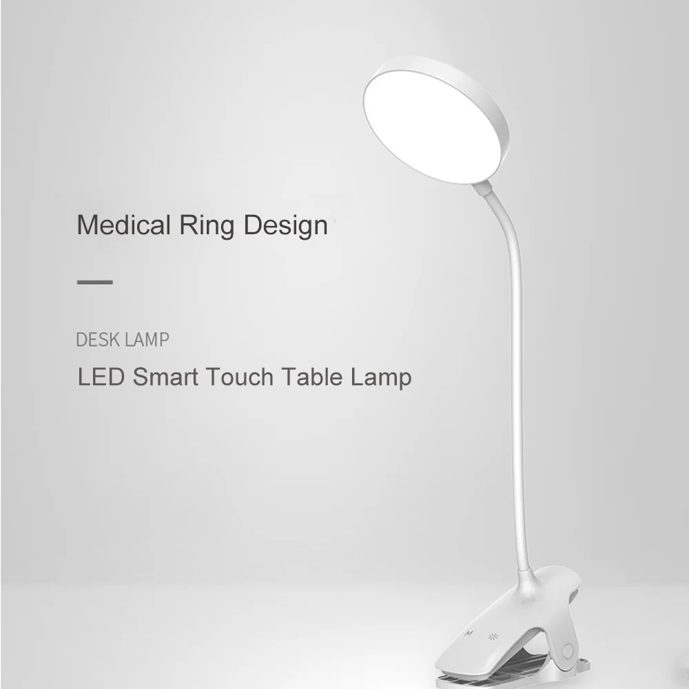 Led USB Nabíjateľné Stolná Lampa Flexibilné Dotyk Stmievanie stolná Lampa 1800mAh Klip Na Lampy, Nočné Lampy, Detské Nočné Svetlo