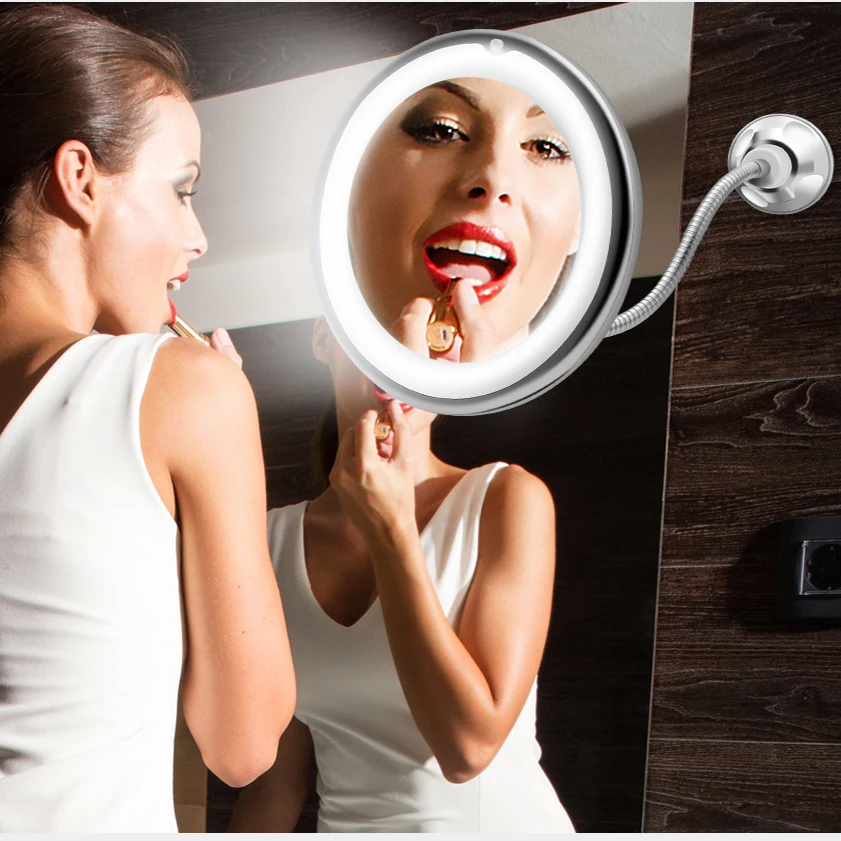 LED Zrkadlo make-up Zrkadlá na Holenie Zrkadlo Flexibilné Zrkadlá Zväčšovacie Márnosť Zrkadlá so Svetlom Podsvietené Miroir Kúpeľňa Zrkadlo