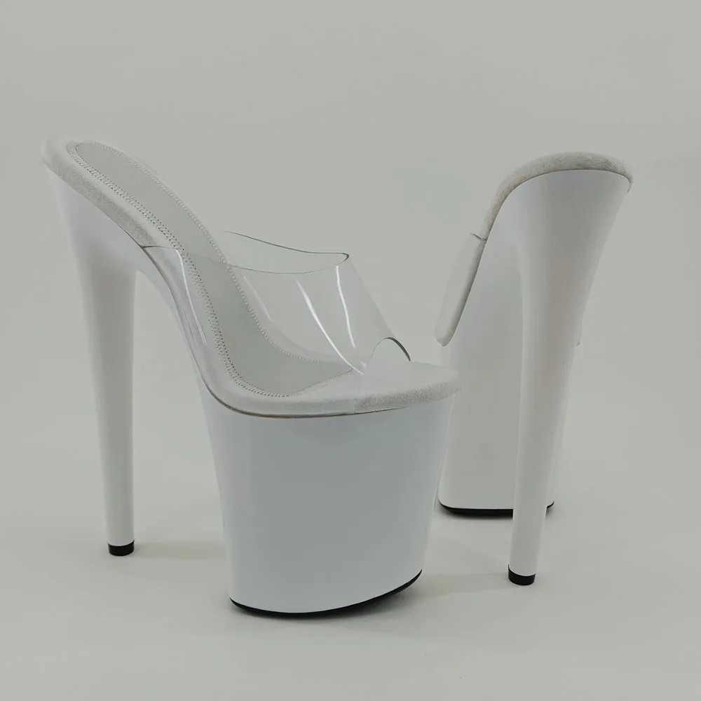 Leecabe Šplhať Bielej štýlu vysokým podpätkom sandále 20 cm sexy model topánky pól tanečné topánky