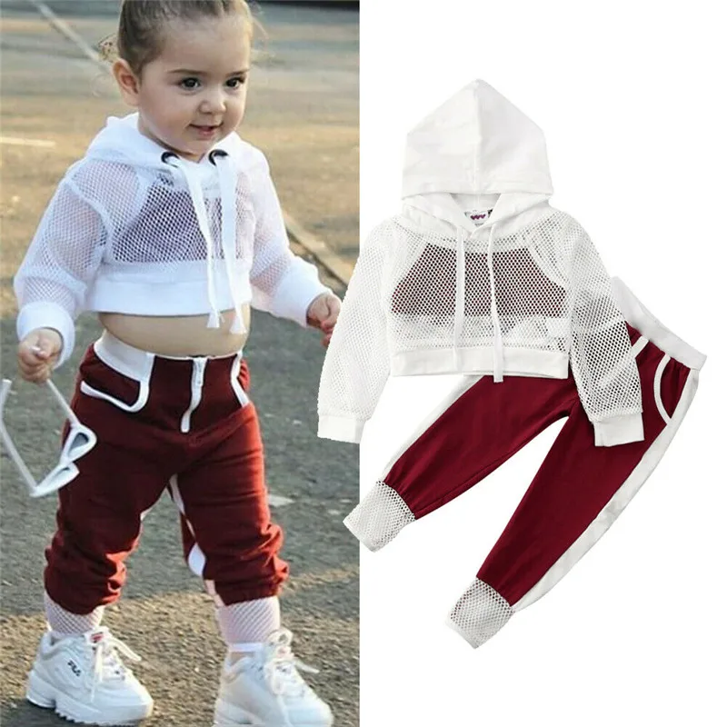 Letný Detský Baby Girl šaty Duté z kabát s Kapucňou mimo ramenný popruh Vest pocket Geometrie nohavice 3pc roztomilý oblečenie