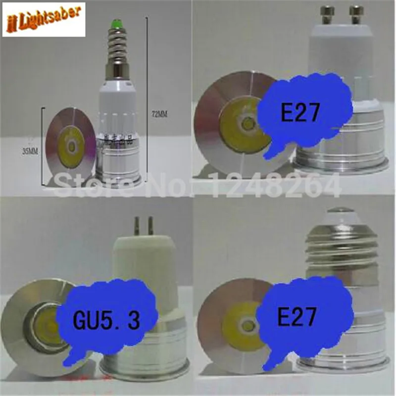 Lightsaber E27 Mini LED Reflektor, 1W 3W 35mm Priemer GU10 GU5.3 MR11 MR16 E14 Domov Osvetlenie Žiarovky LED Biela Teplá Biela Modrá Červená
