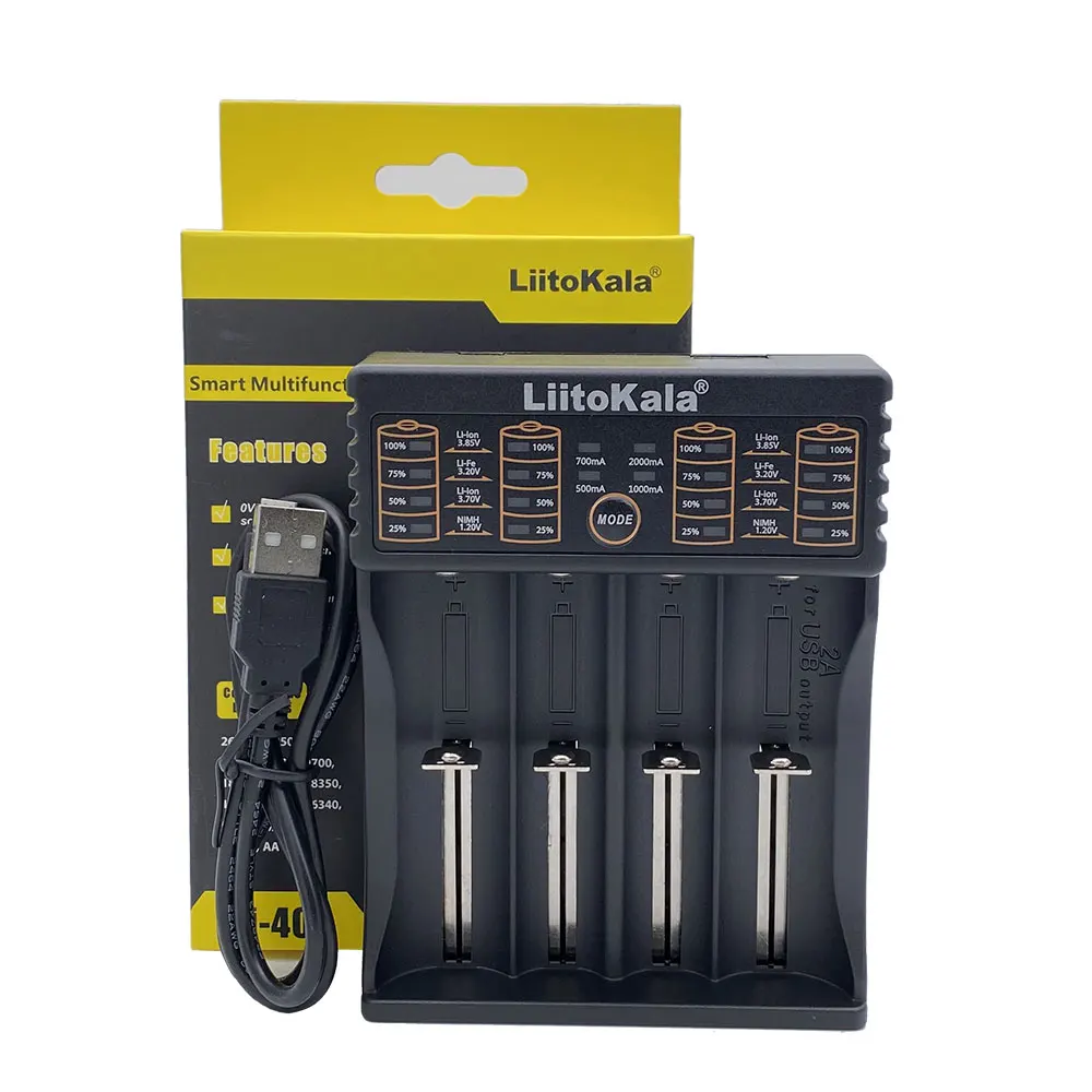 LiitoKala Lii-402 USB nabíjačka 18650 26650 18350 14500 AA/AAA NiMH a li-ion Inteligentná Nabíjačka 5V 2A EÚ Plug