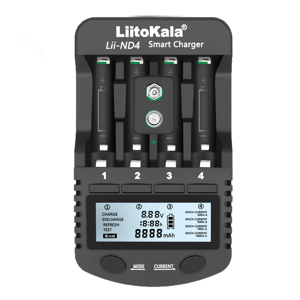 LiitoKala Lii-ŽÚ4 1.2 V, NiMH LCD nabíjačky AA AAA nabíjačku LCD displej a otestovať kapacitu batérie 1.2 V, aa, aaa a 9V batérie