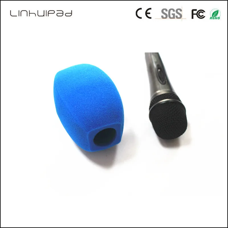Linhuipad 35mm diametre prispôsobenie modrá rozhovor mikrofón penové špongie čelné sklo vysokej kvality kryt