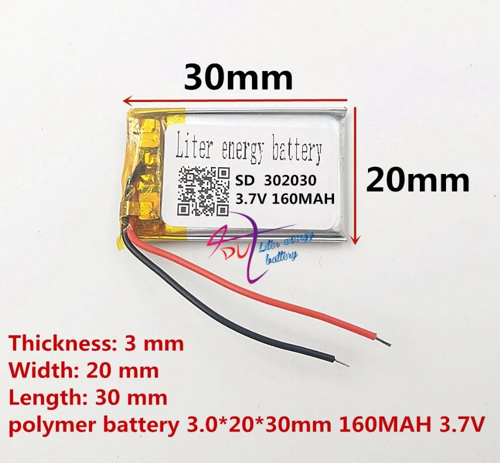 Liter energie batéria 3,7 V polymer lithium batéria MP3 Bluetooth headset MP4 záznam pero 032030 160mAh