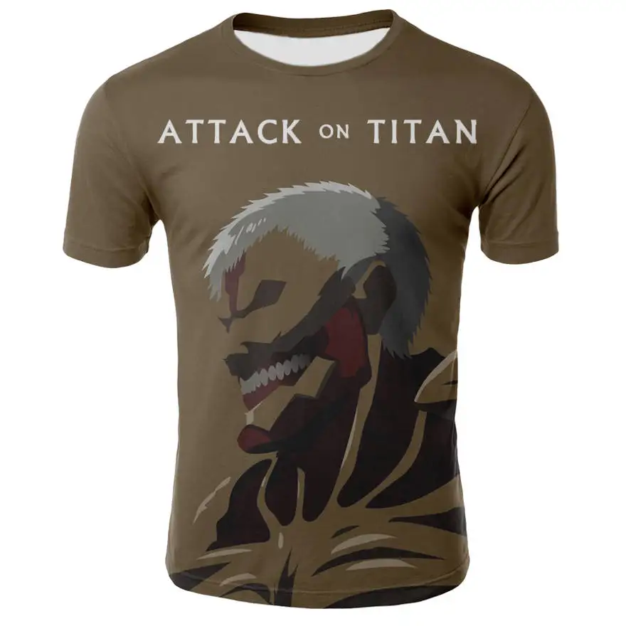 LUCKYFRIDAYF 2019 Útok na Titan 3D Krátky Rukáv Anime tričko Pravidelné T-tričko Krátky Rukáv Muž Ležérne Oblečenie Plus Veľkosť