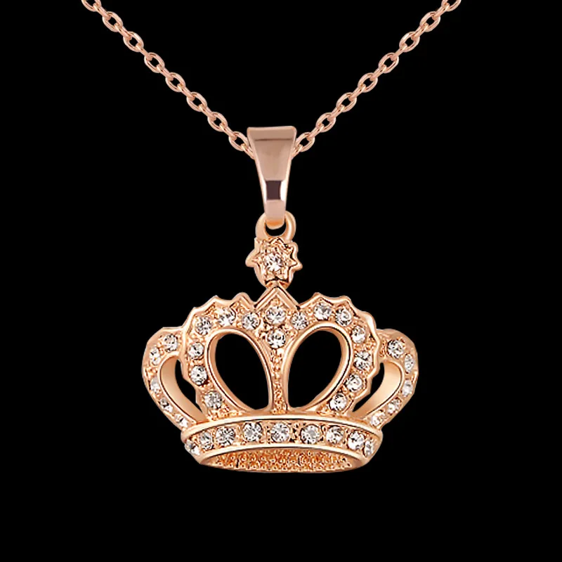 Luxusné Kráľovná Prívesok Princezná Koruny Náhrdelník Zlato a Striebro Pozlátené Nickle Zadarmo