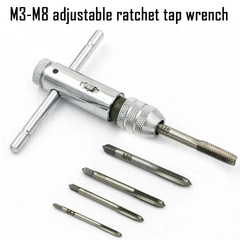 M3-M8 Nastaviteľné Ratchet Ťuknite Na Položku Ťuknite Na Položku Kľúč Pre Ťuknite Na Položku Ťuknite Strane Pre Cúvanie Kľúča Manuálne Ťuknite Príslušenstvo -1 Nastaviť