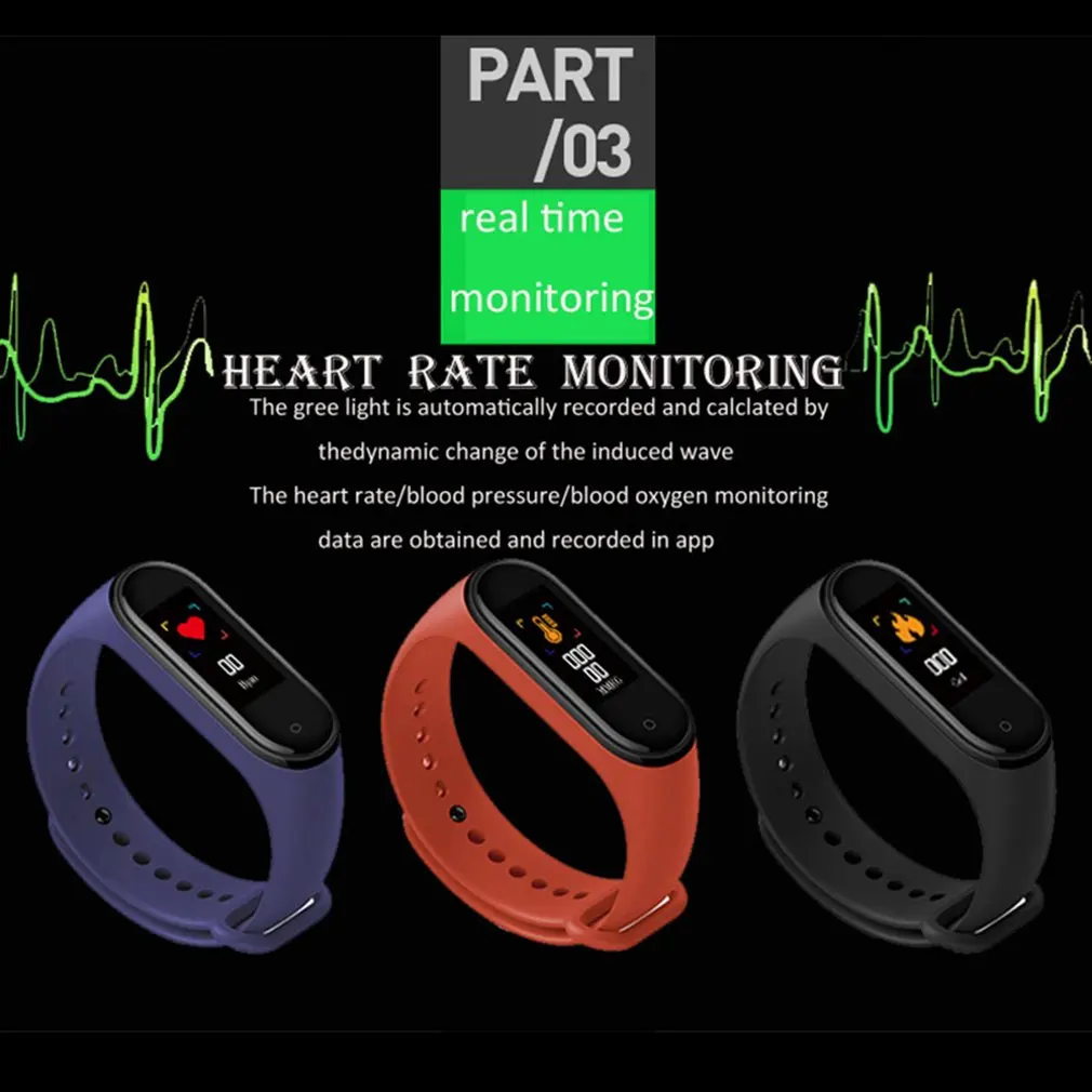 M4 Smart band 4 Fitness Tracker Hodinky Šport náramok Srdcovej frekvencie, Krvného Tlaku Smartband Vodotesný Náramok
