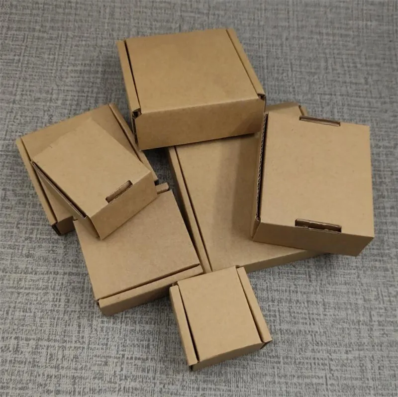 Malé Kraft Papier, Vlnitý Box Pribrala Doprava Poštových Papierovej Krabičke, Hnedá Balenie Šperkov Darčekovej Krabičke