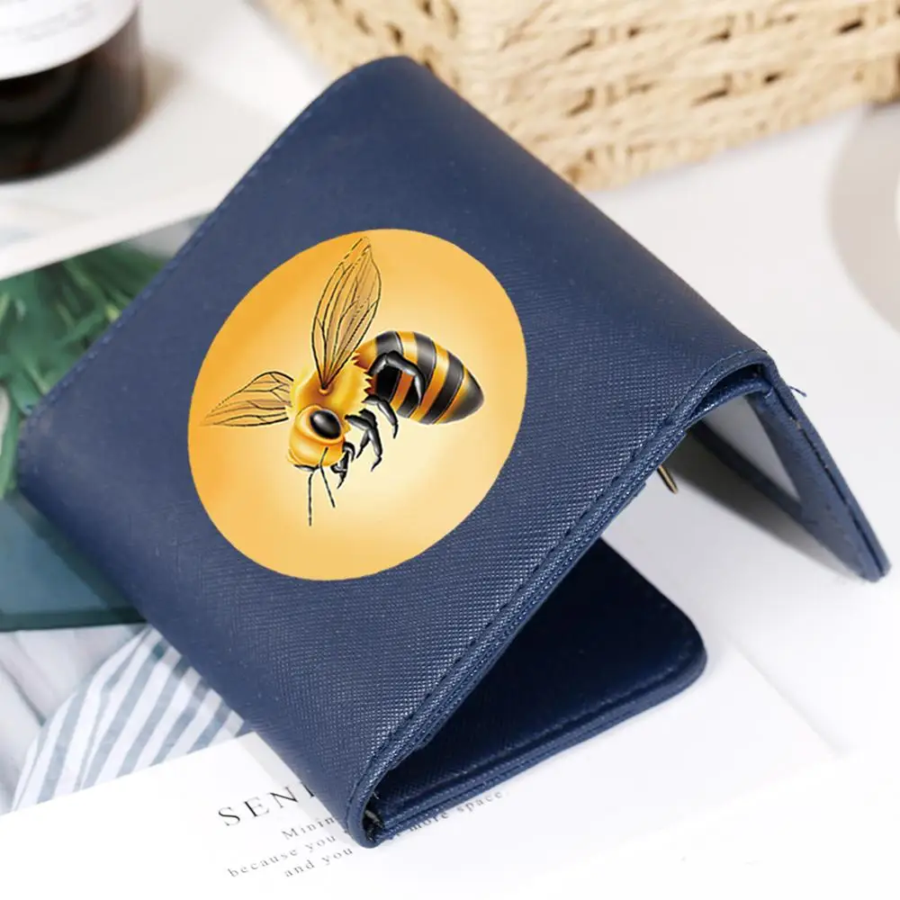 Malé Žlté Bee Dizajn Peňaženka pre Ženy Multifunkčné Mince Vrecku Fotografiu Držiteľa Karty Zips Puzdro, Peňaženku Krátke Peniaze Taška Kabelku