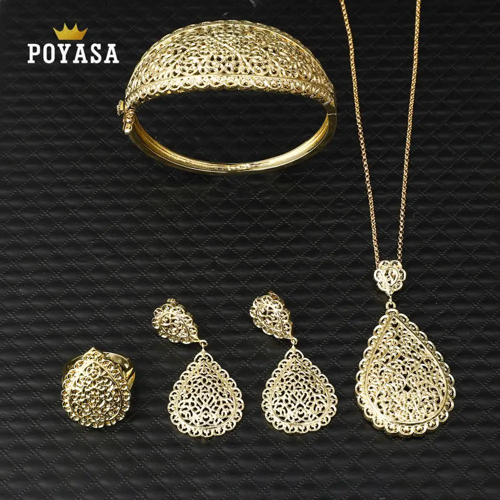 Marocký Kaftane svadobné zlaté šperky nastaviť módne šperky set meď vysoko kvalitné šperky set