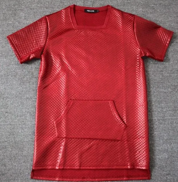 Mennew zip predĺžené t-shirt Boj kožené high street zips príliv značky rbbone RBBONE Mužov, kožené zips T - SHIRT