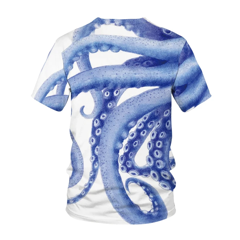 Mens T-Shirt Lete 3d chobotnice, morské organizmu Vytlačené T Košele Mužov Človek Krátke rukáv Tričko Pánske Tees O Krk Topy S-5XL