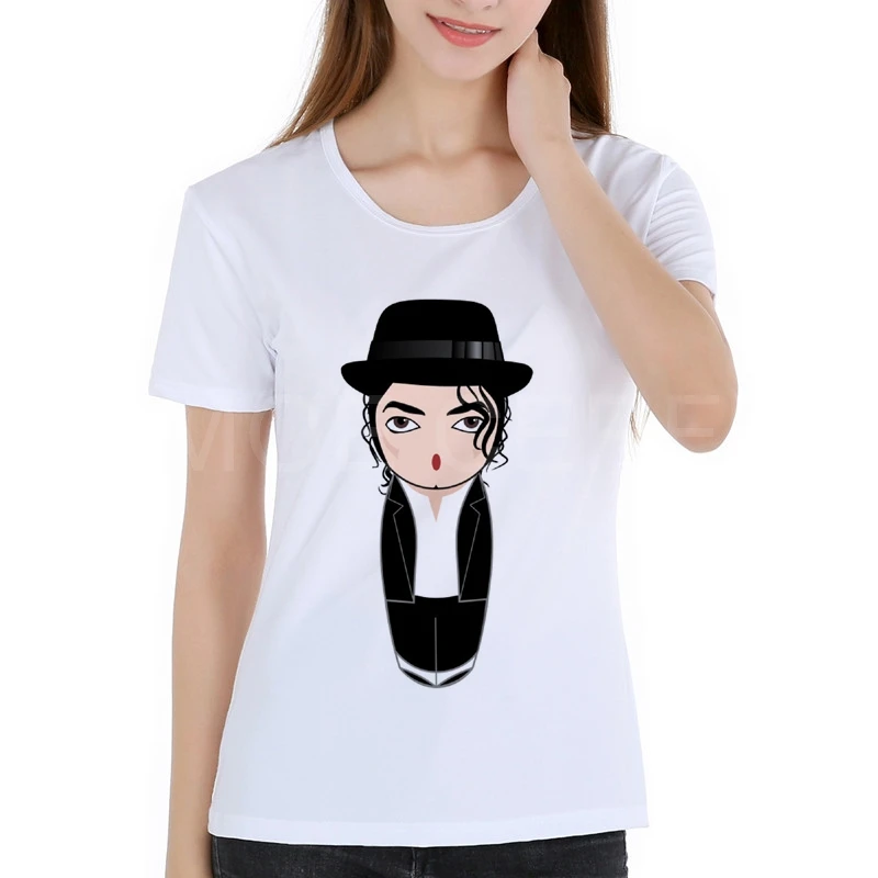 Michael Jackson Ženy tričko Fashion Tee Tričko Krátky Rukáv Lady Ležérny Štýl Cool Punk Rock t-shirt Factory priamy predaj K4-6#