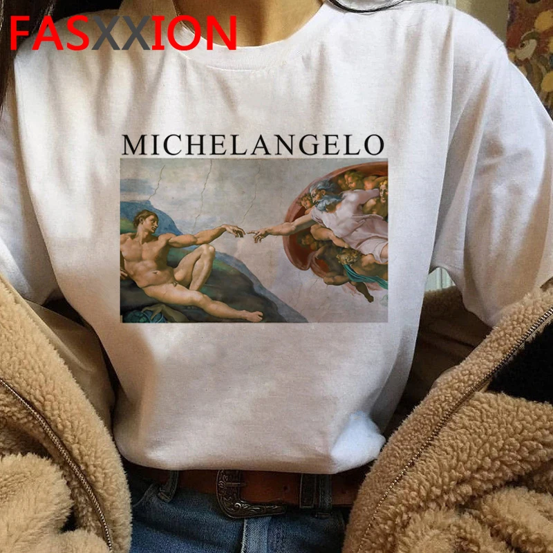 Michelangelo Estetické Harajuku Grunge T Shirt Ženy Ullzang Legrační Karikatúra T-shirt Vintage Grafické Tshrit Top Módne Tee Žena