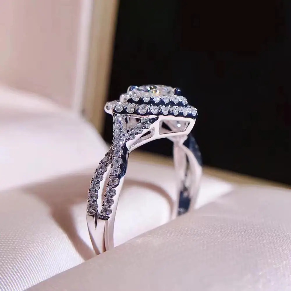 Milovníci Srdce Promise Ring 925 sterling silver Bijou AAAAA Cz Zapojenie Svadobné kapela prstene pre ženy, Svadobné Šperky Statment