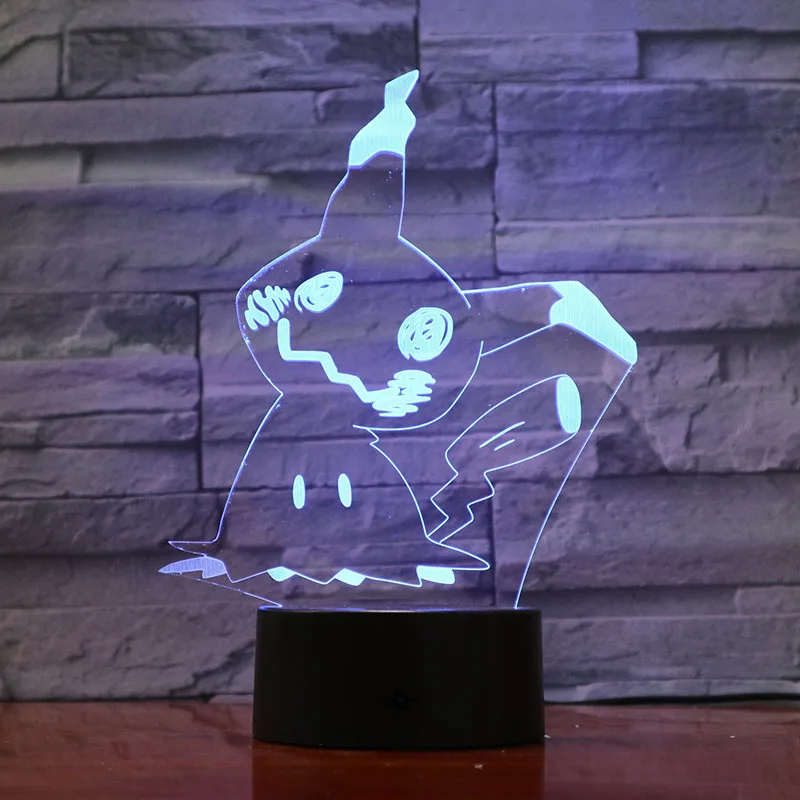Mimikyu Jigglypuff Snorlax Arcanine Espeon Magikarp Purrloin Prinplup Lugia Cartoon 3D Lampa LED Pohode 7 Farieb Nočné Svetlo