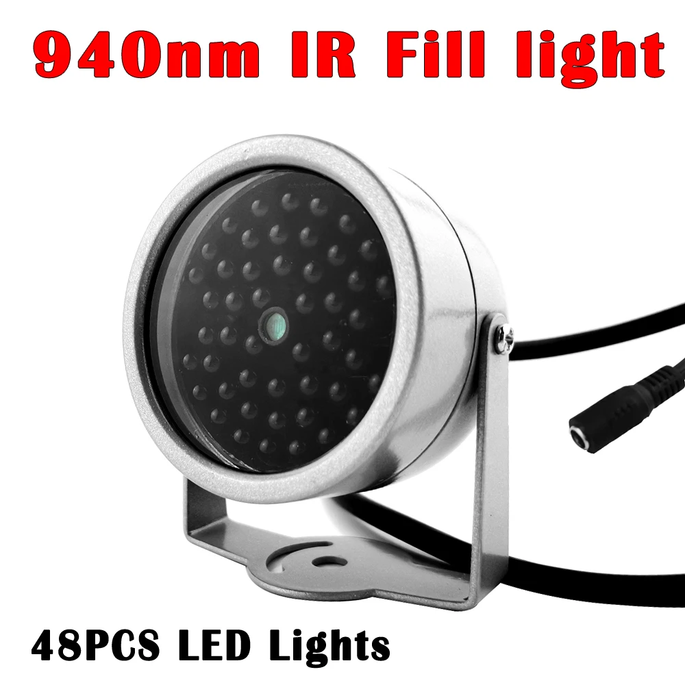 Mini Neviditeľné 940 nm IR iluminátor Vyplniť svetla 90 Stupňov 48Pcs Infračervené LED diódy pre Nočné Videnie Vodotesný Pre CCTV Bezpečnostné Cam