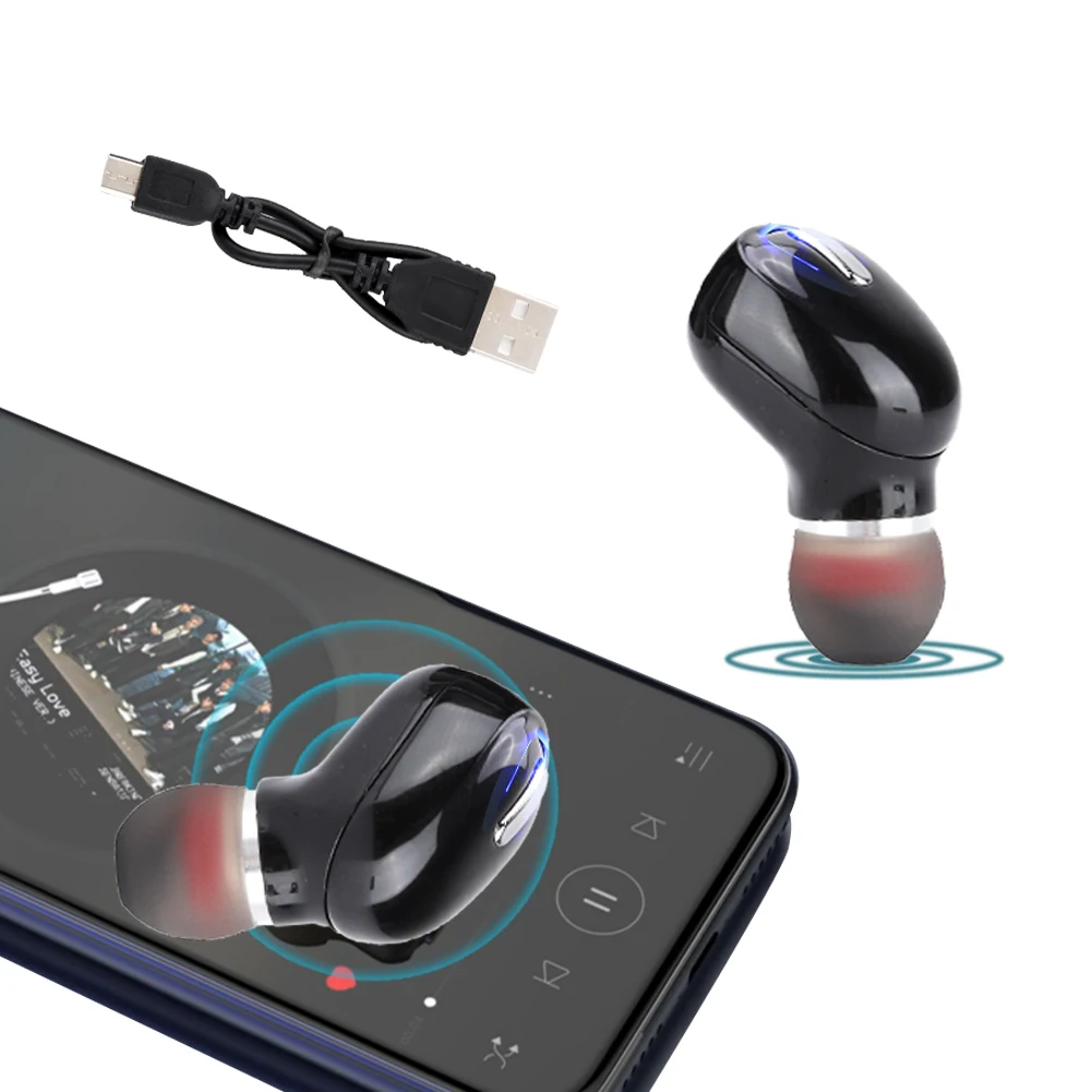 Mini Športové Bezdrôtové Bluetooth Headset Univerzálne Slúchadlá Slúchadlá(čierne)