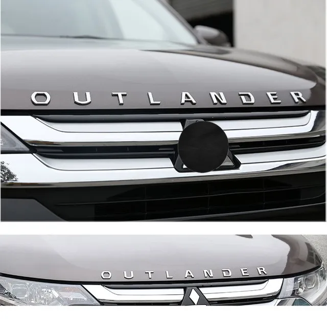 Mitsubishi Outlander 2013-2020 Chrome Auto 3D Písmená Kapota Znak loga Odznak nálepky Znenie 3D doplnky z Nerezovej Ocele