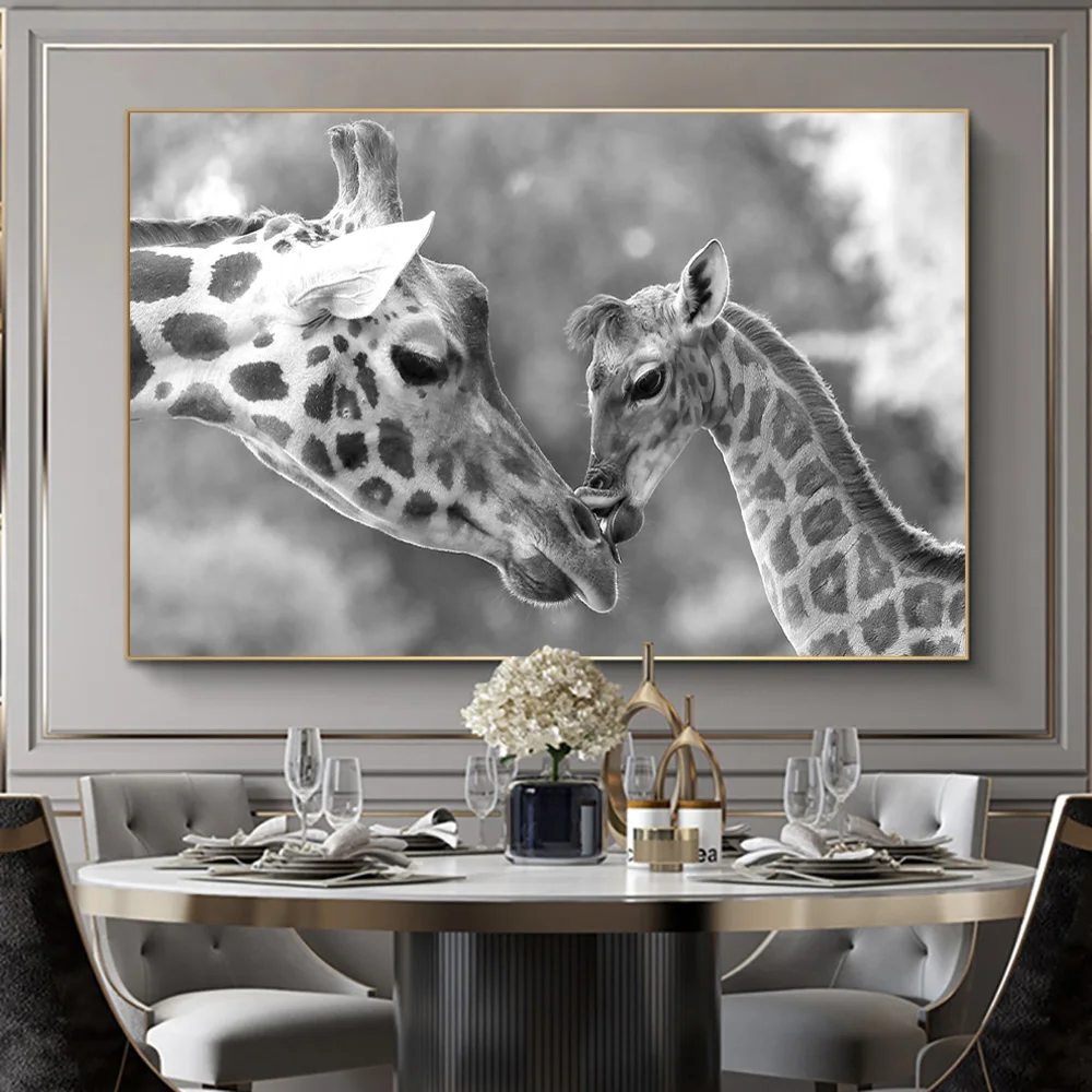 Moderné Umenie Dekor Matka A Dieťa Žirafa Zvierat Plátno Na Maľovanie Na Stenu Umenie Plagátu A Vytlačí Obrázok Pre Obývacia Izba Cuadros