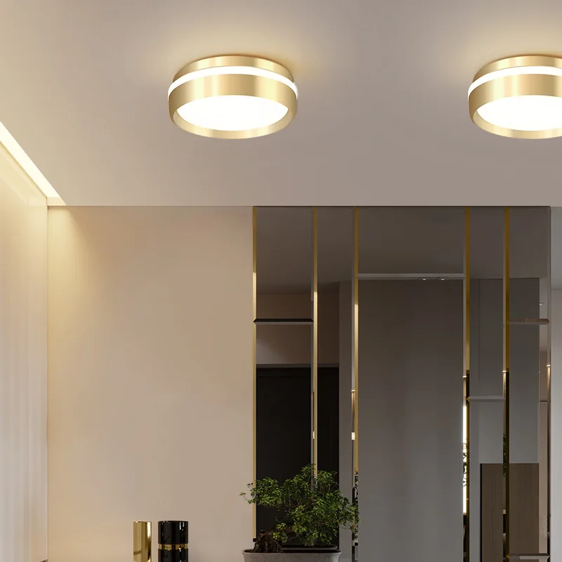 Moderný Minimalistický Koridoru Uličkou Svetlo Veranda, Balkón Svetlo Tvorivé Nordic Led Zlato Kov Materiál Akryl Stropné Lampy