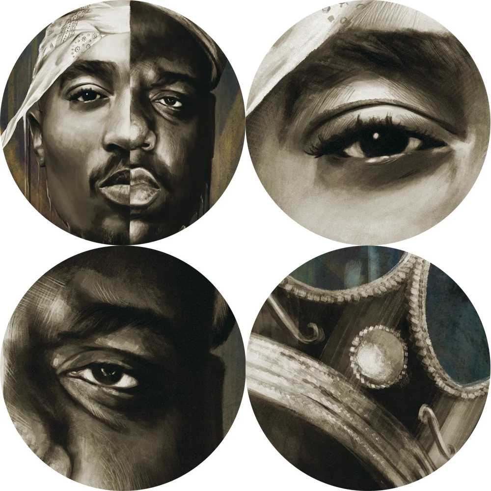 Moderný Portrét Tupac Plátno Maľovaní Plagátov a Vytlačí Cuadros Múr Umenia pre Obývacia Izba Domova(Bez Rámu)