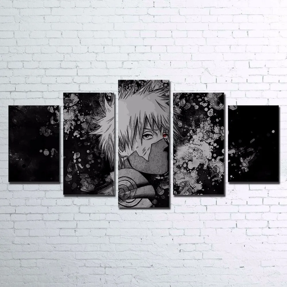 Modulárny Plátne, Obrazy na Stenu Umenia Pre Obývacia Izba HD Vytlačí Anime Obrázky 5 Kusov Naruto Kakashi Plagáty Modulárny Domova
