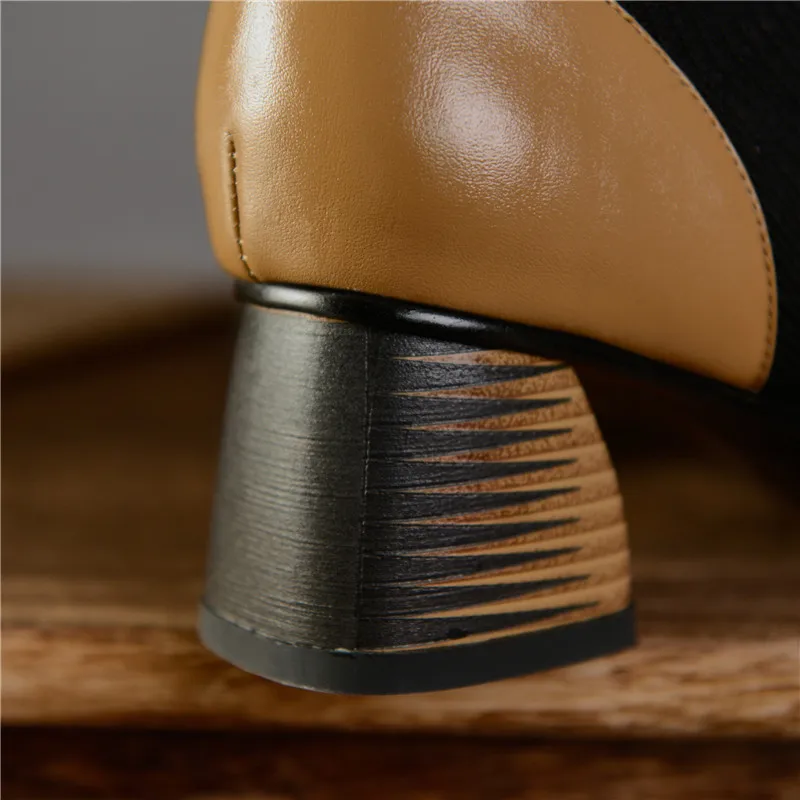 MORAZORA 2020 Nový príchod módne ženy topánky hrubé podpätky štvorcové prst dámy topánky na jeseň zima zmiešané farby členková obuv