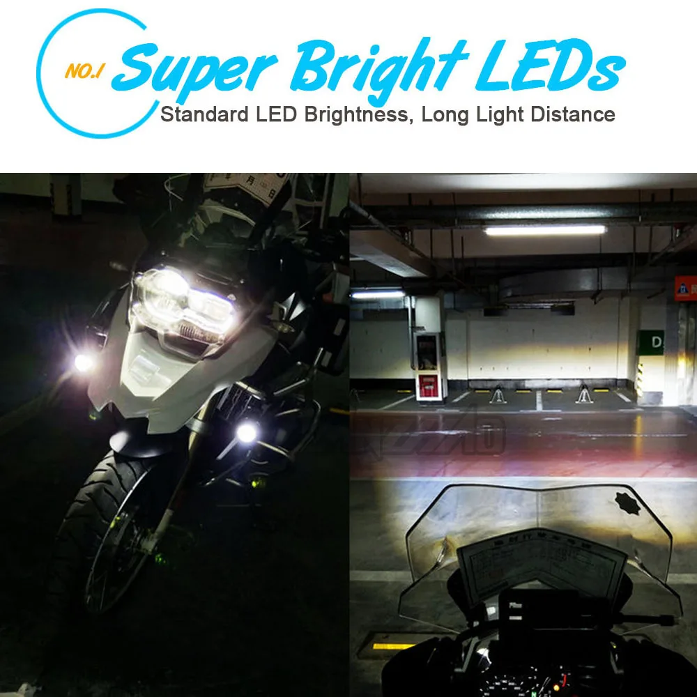 Motocykel LED Vonkajšie Vonkajšie Vysoká svetla Mieste Hmlové Svetlá 6500K Vedúci svetlo Univerzálny pre BMW F800 R1200RS R1200GT DUCATI MONSTER