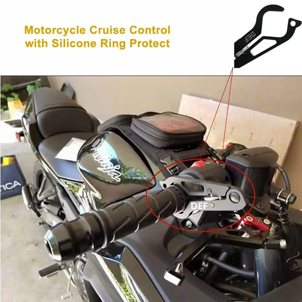 Motocykel Plyn Zámok Tempomat Svorka Tempomat Pomáhať Gumový Krúžok Hliníkové CNC Čierny Univerzálny
