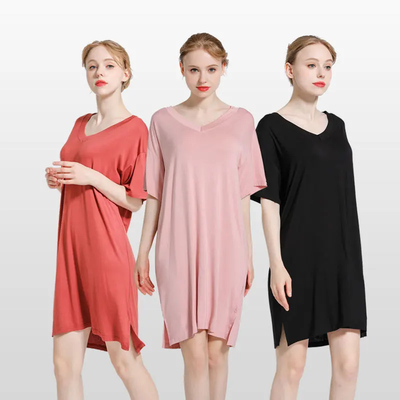 MRMT 2021 Úplne Nové Letné Modálne Žien T Shirt Dress-Krátke rukávy Voľné Farbou Veľké Veľkosť T-shirt pre Ženské Šaty
